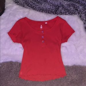 a red t-shirt